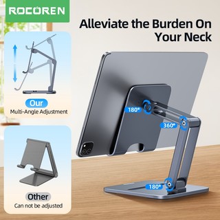 Rocoren Nhôm Để Bàn Giá Đỡ Điện Thoại Đứng Có Thể Gập Lại Máy Tính Bảng Hỗ Trợ Giá Đỡ Cho iPhone 17 16 15 iPad Pro Air Đa Năng Giá Đỡ Gắn
