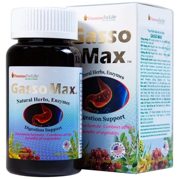 date 2/2027 Viên uống GASSO MAX hỗ trợ trào ngược dạ dày, ợ chua (30 viên)