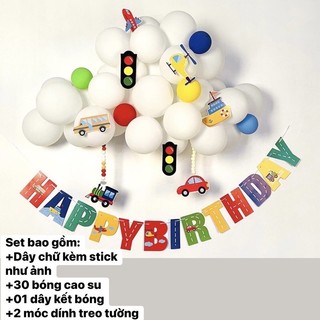 Set trang trí sinh nhật/Dây chữ HAPPY BIRTHDAY kèm sticker