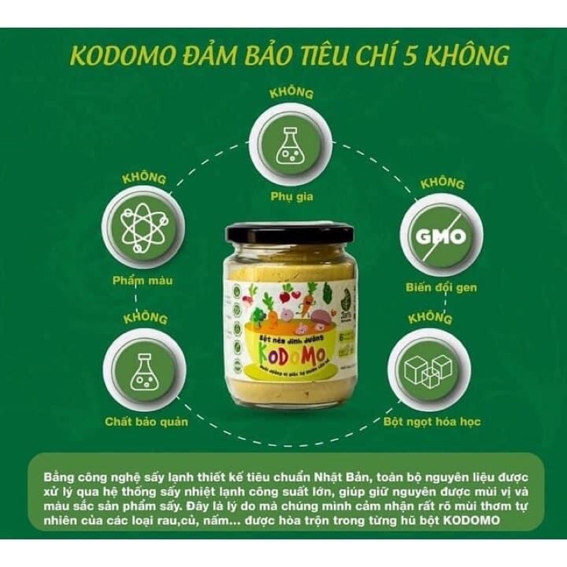 Bột nêm Kodomo rau củ cho bé từ 6 tháng lọ 90g