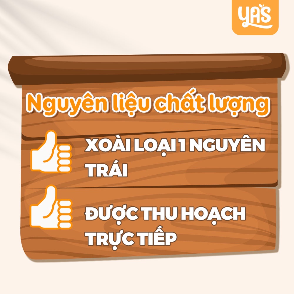 Xoài sấy dẻo chua ngọt YAS túi 200g nguyên miếng chất lượng dùng làm đồ ăn vặt, quà biếu