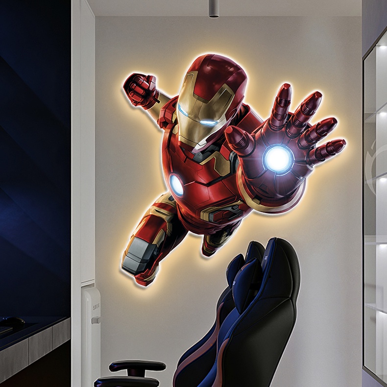 Tranh Tráng Gương Iron Man - Tranh Tráng Gương Tích Hợp Đèn Led Có ...