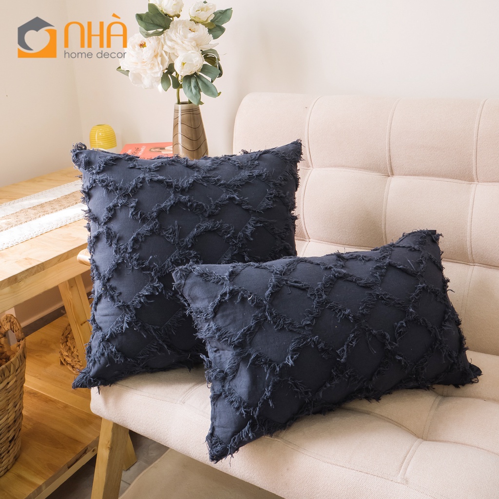 Vỏ Gối Tựa Lưng Gối Sofa Đính Dệt Mạng Lưới Nổi Sang Trọng