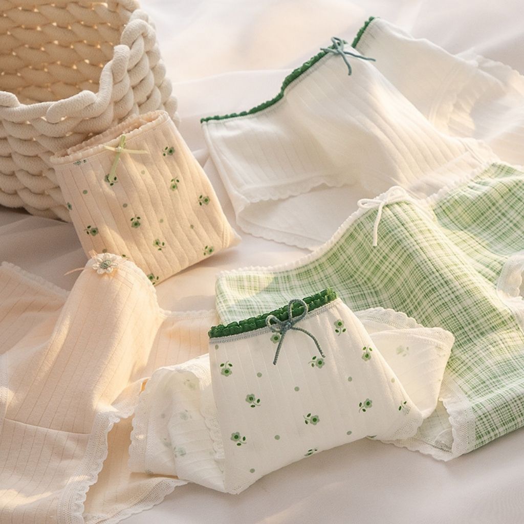 Quần lót nữ cotton kháng khuẩn họa tiết dễ thương baby ren viền nơ gợi cảm LANIXA L311