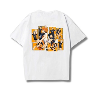 Áo thun phông logo tay nam nữ Vua bóng chuyền Haikyuu tay lỡ form rộng 2 mặt Unisex