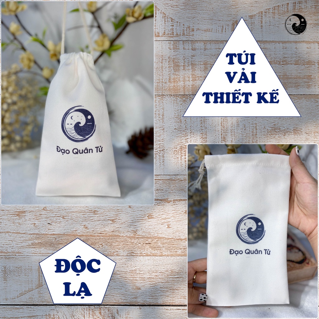 Túi Vải Đựng Bài Tarot, Kinh Dịch ĐẠO QUÂN TỬ - Túi vải canvas dây rút