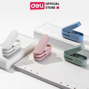 Kìm Bấm Đục Lỗ Giấy Mini Deli Refill Dụng Cụ Bấm Lỗ Giấy Làm Sổ Còng Cầm Tay Tiện Lợi
