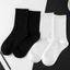 Sỉ tất 10 đôi trơn cao cổ nam nữ 3B màu trắng, đen chất cotton thoáng mịn dệt kim- CBTT10