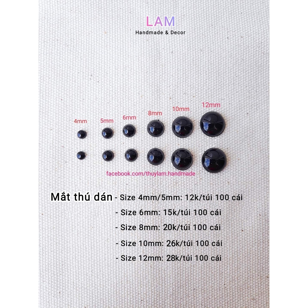Sỉ 500 mắt thú dán - Mắt nhựa dán loại đẹp | Shopee Việt Nam