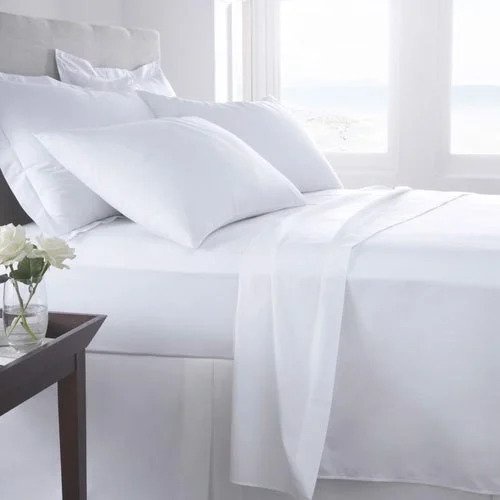 Bộ chăn ga gối khách sạn 4 món vải T250 màu trắng trơn chính hãng TOPAZ cao cấp chuyên dùng cho khách sạn 5*