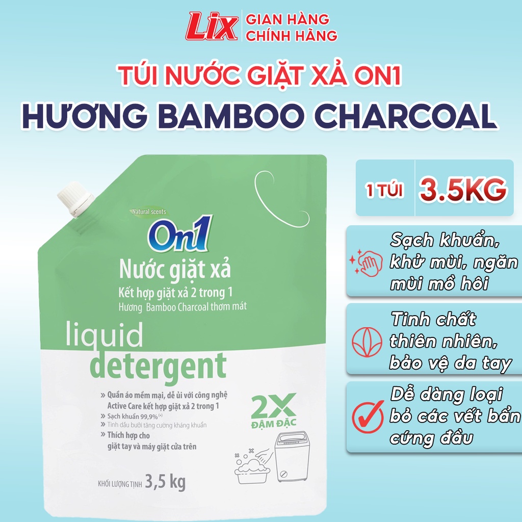 Ảnh Túi Nước giặt xả On1 hương Bamboo Charcoal 3.5Kg T04 sạch khuẩn, khử mùi, kết hợp giặt xả 2 trong 1 N6903 2