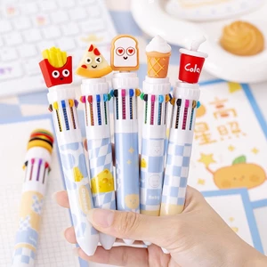3 Bút Bi Bấm 10 Ngòi Đồ Ăn Nhanh - Thỏ Hồng VPP