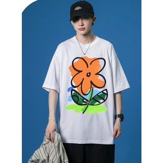 Áo thun unisex Hàn Quốc in hình chibi hoạt hình flower dễ thương vải dày mịn