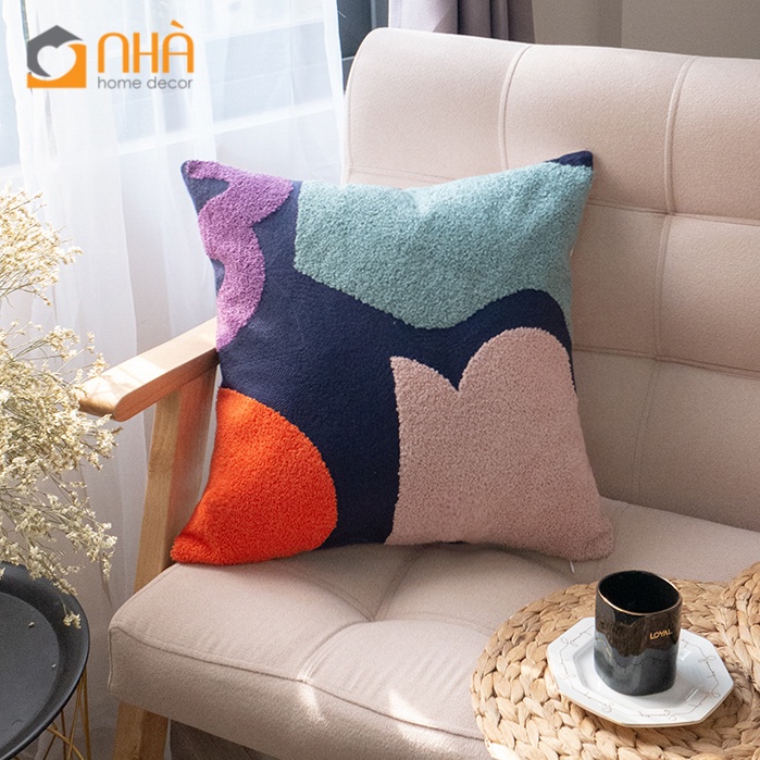 Vỏ Gối Tựa Lưng Sofa Canvas Dệt Nổi Họa Tiết Đặc Sắc Phong Cách Bắc Âu Sang Trọng Cao Cấp