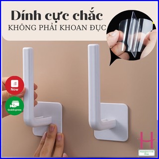 Móc chữ L dán tường treo đồ đa năng,móc dán ko cần khoan đục treo đồ nhà tắm,nhà bếp tiện lợi { H }