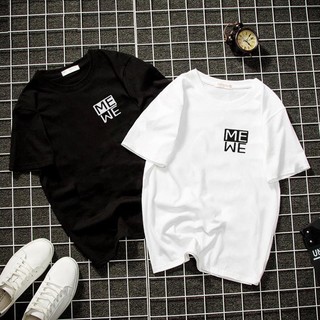 Áo thun tay lỡ unisex nam nữ form rộng basic - Áo phông A&B nam nữ form rộng cho cặp đôi vải dày dặn, thoáng mát