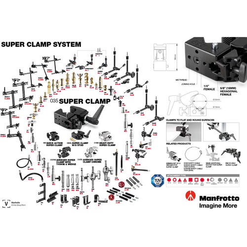 Ảnh Tay kẹp thiết bị studio Manfrotto Super Clamp (035FTC) 2