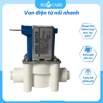 Van điện từ máy lọc nước, van điện từ vuông 24VDC nối nhanh - Máy lọc nước RO kèm dây điện
