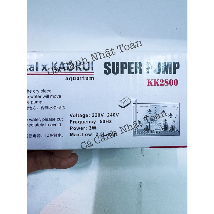 MÁY TẠO OXY 1 VÒI CHO BỂ CÁ CẢNH KAOKUI KK2800 SUPER PUMP