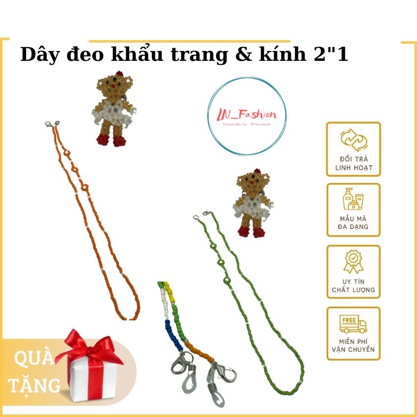 Dây Đeo Khẩu Trang / Đeo Kính chống thất lạc cho bé 2"1 - dây hạt cườm