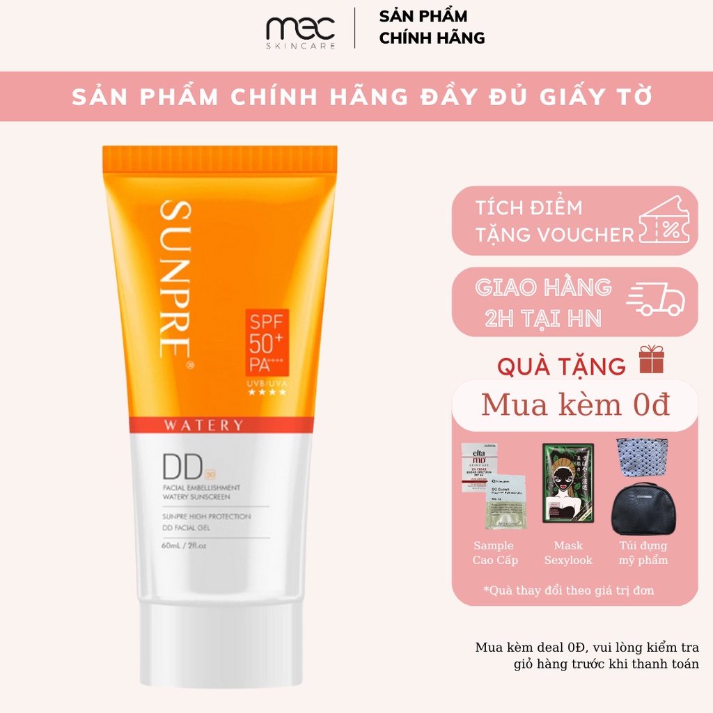 Kem Chống Nắng Có Màu Mona Frema Sunpre Dd Spf50 60ml Mecskincare