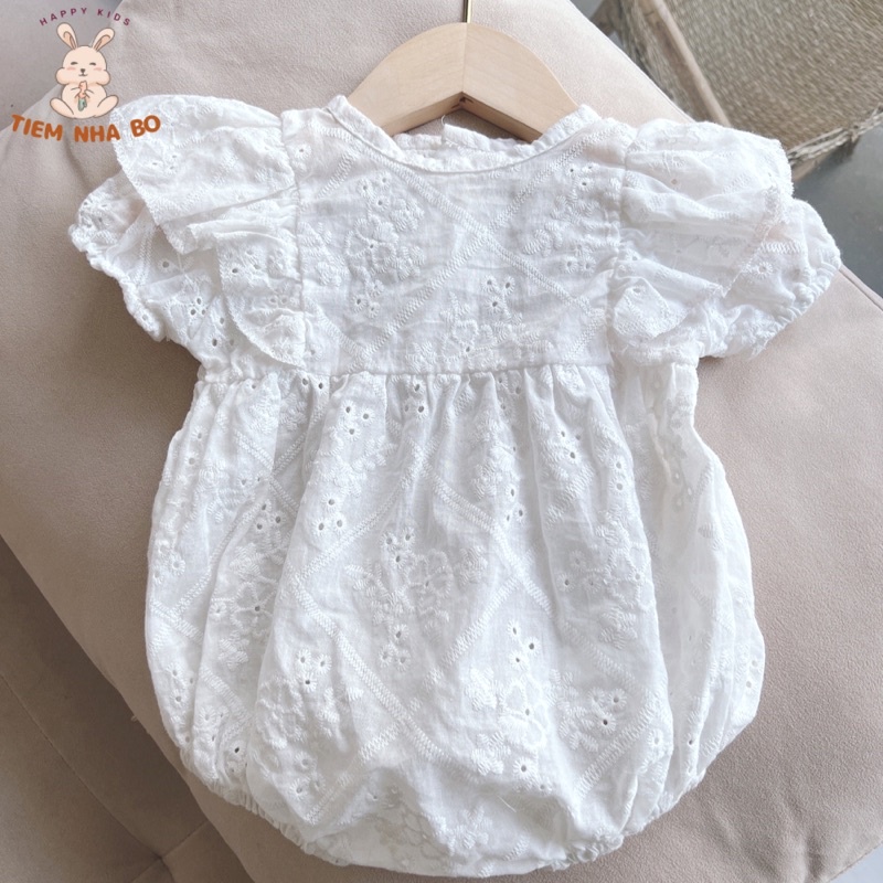 Bodysuit ren cánh tiên thêu hoa nổi cho bé từ 5-11kg Tiệm Nhà Bơ