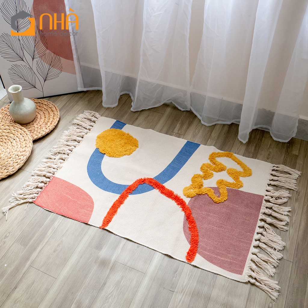 Thảm Trải Sàn Canvas Phong cách Bắc Âu Hiện Đại kích thước 60x90cm