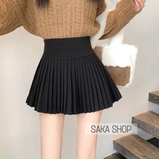 Chân váy ngắn dập ly co quần phía trong trơn màu