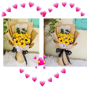 Bó hoa 7 bông hướng dương sáp tặng quà lễ tốt nghiệp [ hình shop tự chup ]