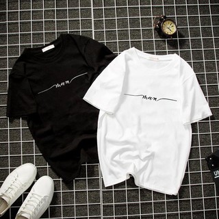 Áo thun tay lỡ unisex nam nữ form rộng basic - Áo phông A&B nam nữ form rộng cho cặp đôi vải dày dặn, thoáng mát