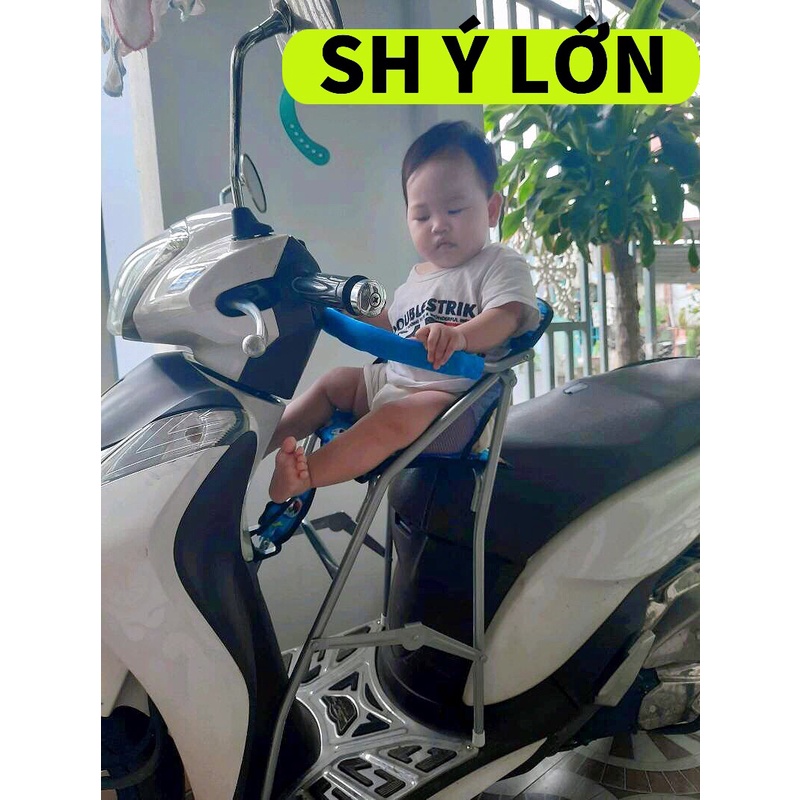 [ KÈM DÂY] Ghế ngồi xe SH có dây đai an toàn cho bé ,ghế ga xếp sắt sơn tĩnh điện gấp gọn , AN TOÀN CHO BÉ