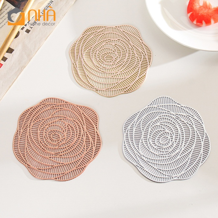 Tấm Lót Bàn Ăn Placemat In Cách Nhiệt Bronzing Sang Trọng