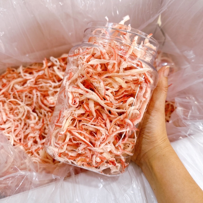 Mực Thái Xé Sợi Hấp Dừa Loại Ngon cao cấp- Hộp 500gr ( Cam Kết không bột)