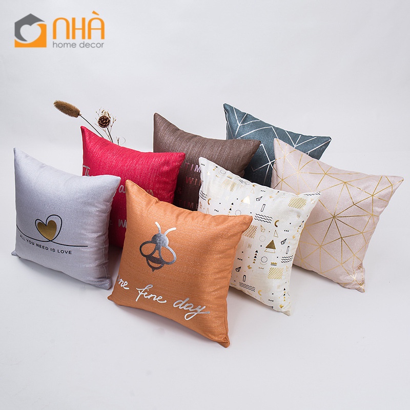 Vỏ Gối Tựa Lưng Gối Sofa Dệt Sọc Chenille Ánh Bạc Sang Trọng