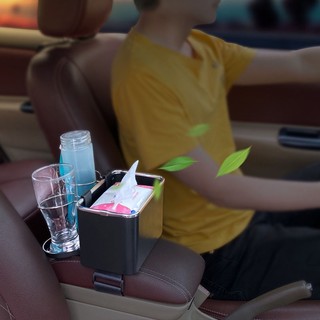 Hộp Đựng Đồ Ô Tô Đa Năng Gắn Bệ Tỳ Tay – Có Khay Đựng Cốc Nước, Điện Thoại Và Giấy Ăn CarZone