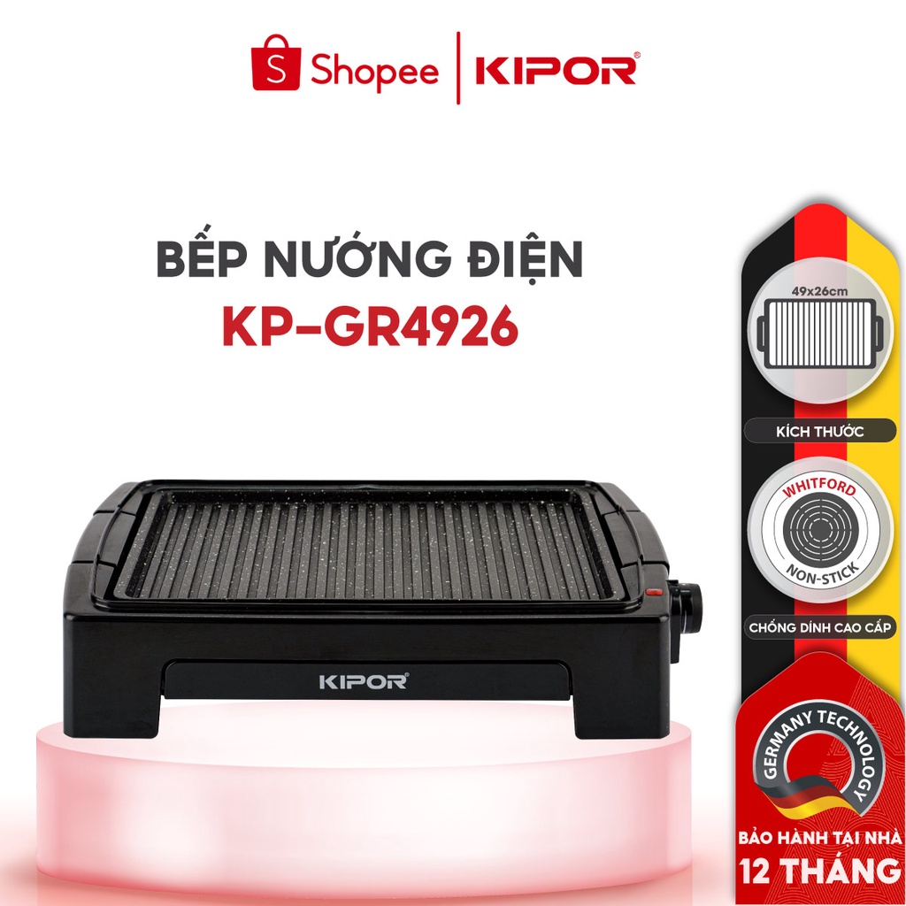 Ảnh Bếp nướng điện không khói KIPOR KP-GR4926 - Khay nướng rời chống dính WHITFORD của USA - Bảo hành tại nhà 12 tháng 1