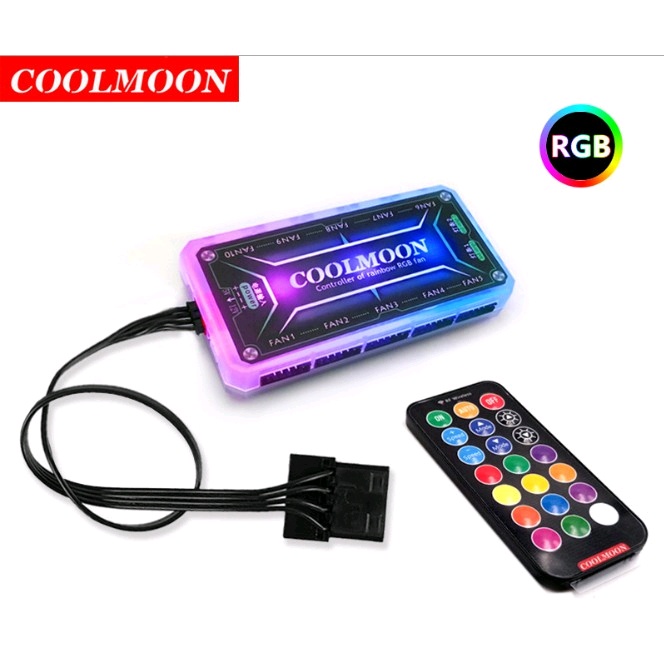 Bộ Hub Kết Nối Nguồn Và Điều Khiển Fan Led RGB Coolmoon Có Led Trên Hub ...