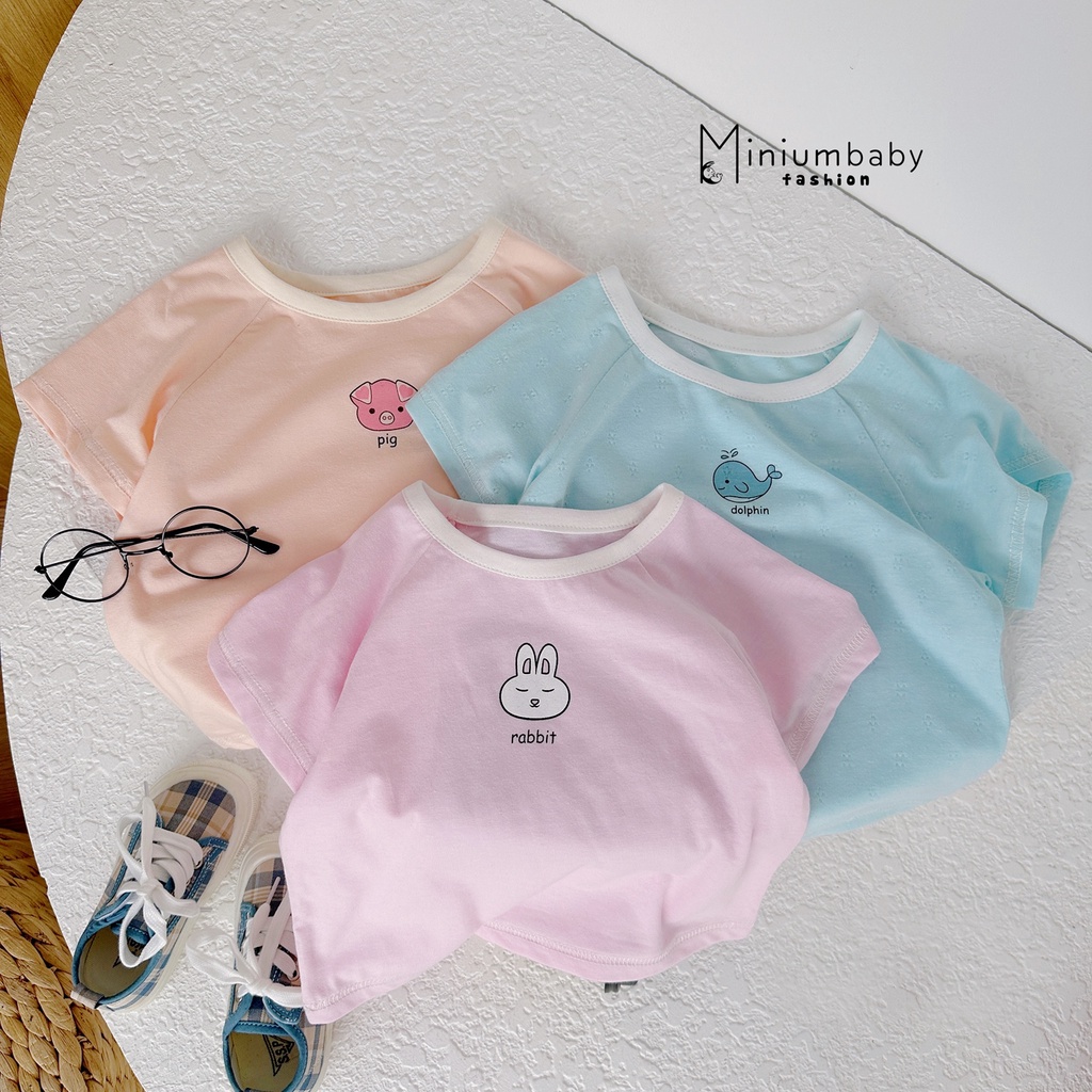 Áo in gấu phong cách cho bé trai, bé gái, chất liệu cotton mềm mát, thấm hút miniumbaby A1934-A1428