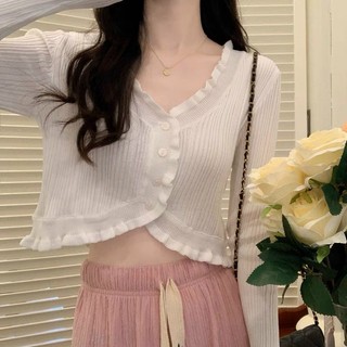 Áo len cadigan bèo cài khuy siêu xinh, chất len tăm giấy mỏng cưng xỉu