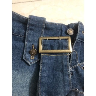 Chân váy Jeans Retro ngắn kèm thắt lưng dáng chữ A có lớp quần chất xịn cao cấp Hottrend thời trang nữ