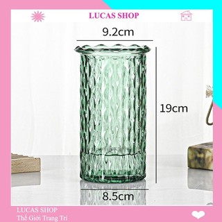 Bình thuỷ tinh cắm hoa cao cấp, decor theo phong cách lọ hoa thuỷ tinh nhiều màu sắc B031