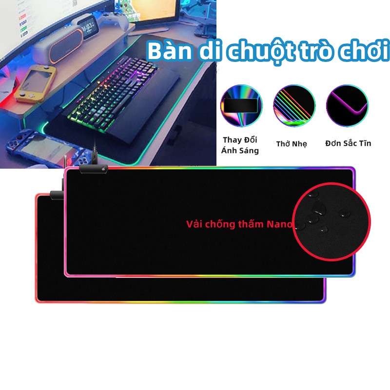 Lót Chuột Led/ Miếng Lót Bàn Phím/ Miếng Lót Chuột Máy Tính-Chơi Game Siêu Đẹp Chống Trơn Siêu Cool.