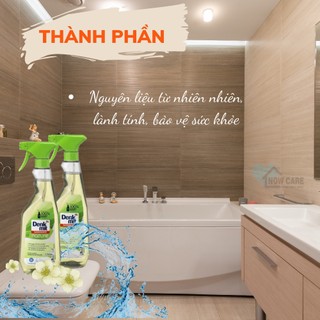 Chai xịt tẩy rửa nhà tắm đa năng Denkmit Đức vệ sinh thiết bị phòng tắm lavabo sen vòi vách kính bồn tắm wc 750ml