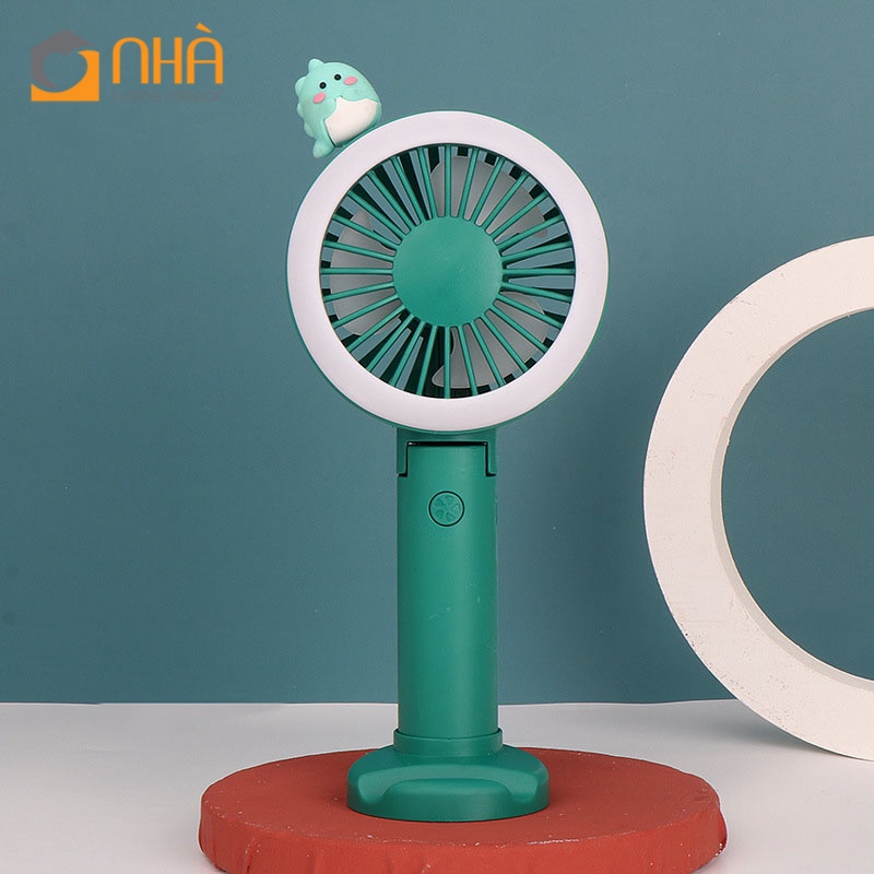Quạt Mini Cầm Tay Có Đèn Led Viền Quanh