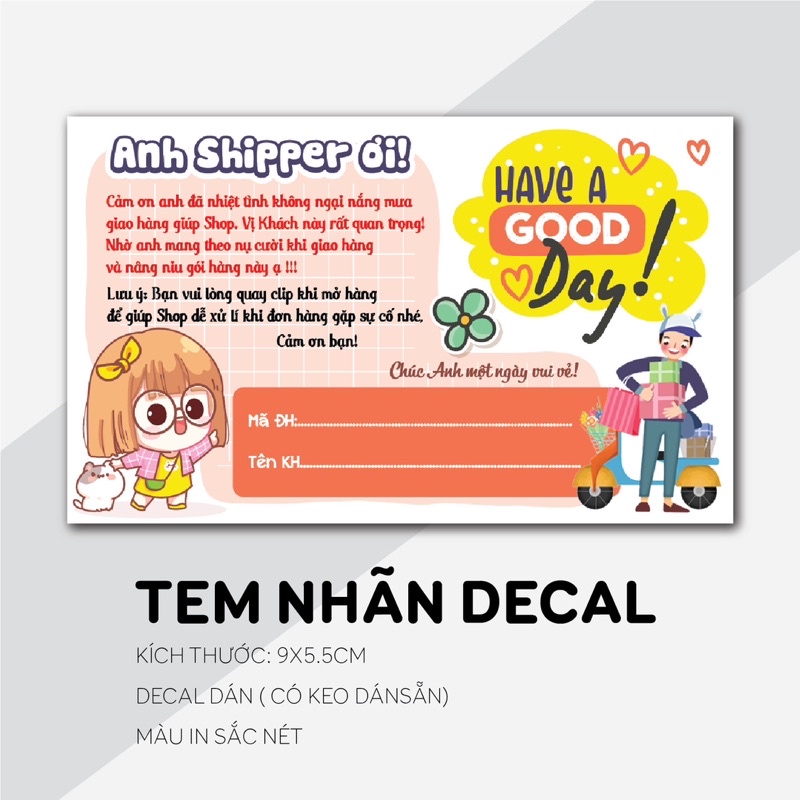 combo 100 Tem dán cảm ơn shipper, NHÃN CÁM ƠN SHIPPER-MẪU 2