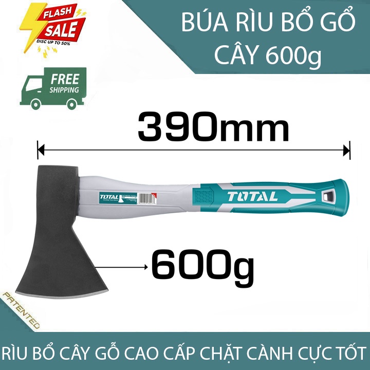 Búa rìu bổ cầm tay 600g thép carbon tôi luyện siêu rắn chắc cứng Chính ...