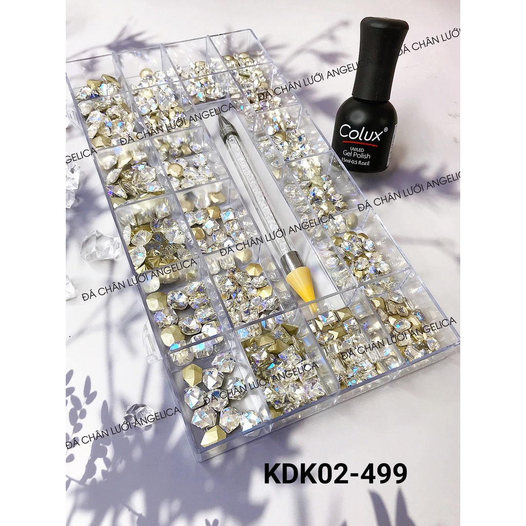 Khay Đá Khối Nail Mix Size To Nhỏ Tặng Kèm Phụ Kiện Làm Móng ANGELICA KDK