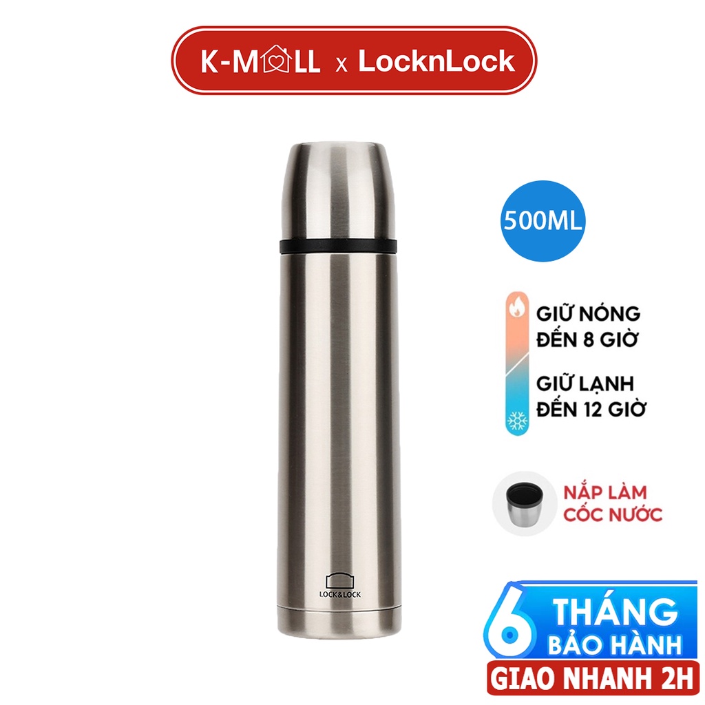 Bình giữ nhiệt LocknLock 500ml Vienna LHC1430 - miệng bình rộng, nắp dùng làm cốc nước uống - K-MALL