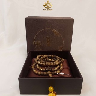 Chuỗi Tràng 108 Hạt Trầm Hương Mix Charm Sen Gỗ - Mộc Trầm Hương MTH