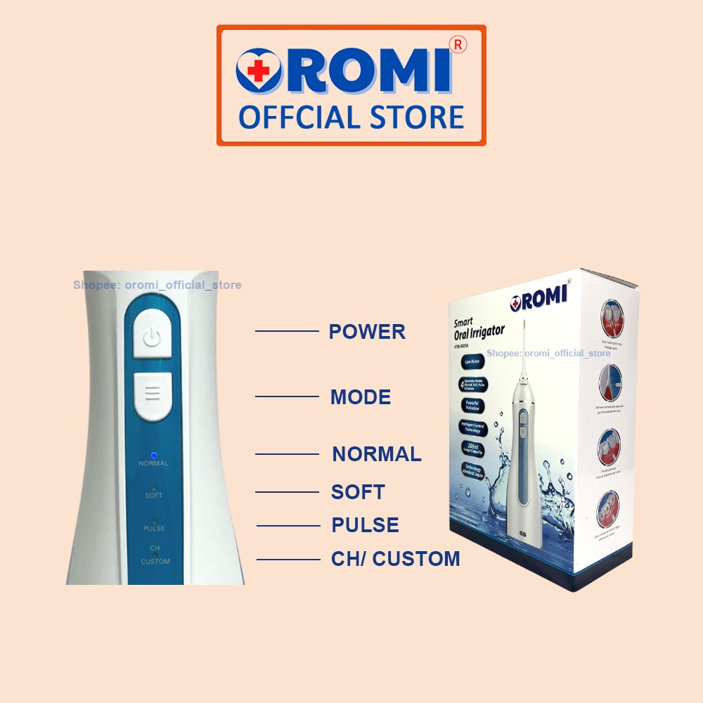 Máy tăm nước cầm tay OROMI VTM-5025A chống thấm nước IPX7 - Vệ sinh răng miệng công nghệ mới